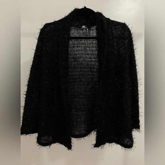 Black shiny fur cardigan - Picture 1 of 4